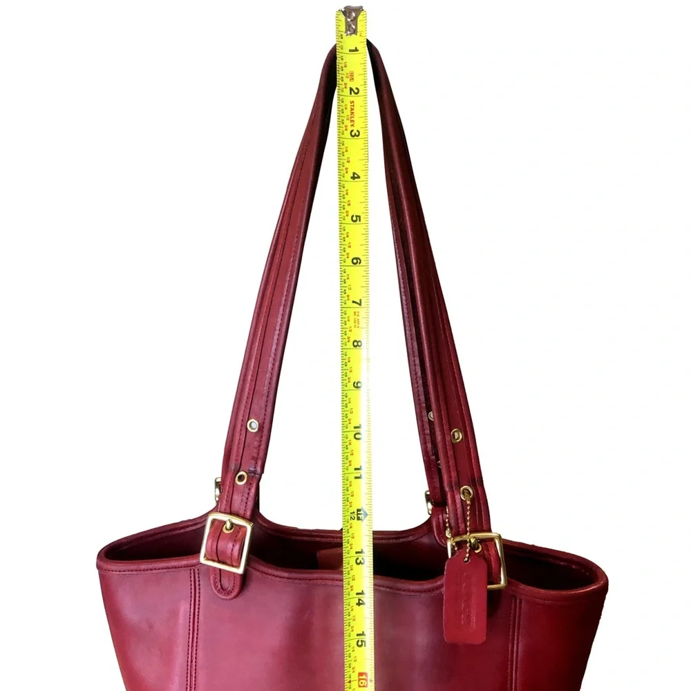VINTAGE COACH Legacy Red Glove Tanned Leather Large Shopper Tote Bag 9090 COA